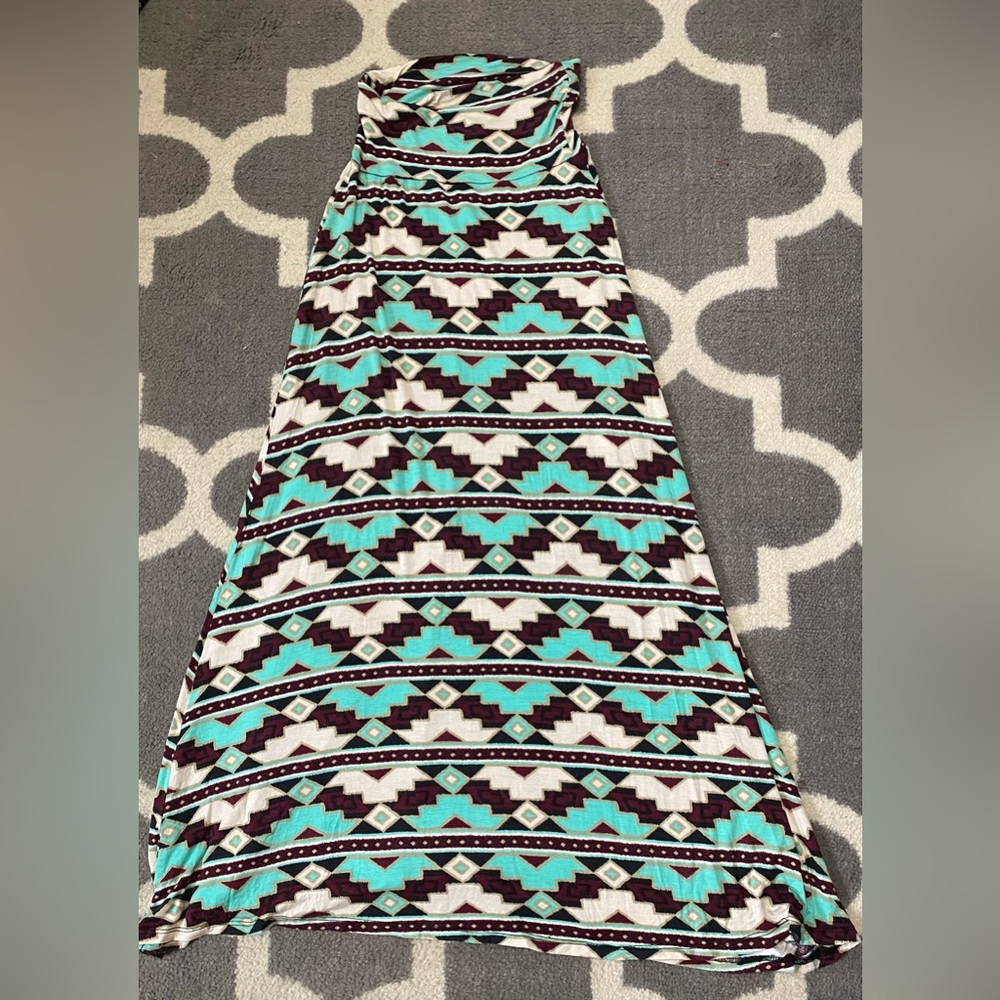 Tribal Print Maxi Skirt